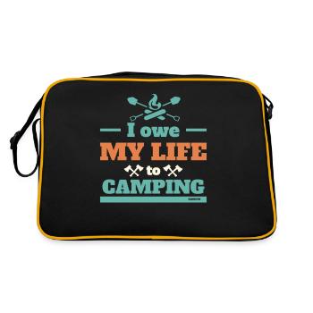 I dedicate my life to camping - Retro Bag - black/gold - Back