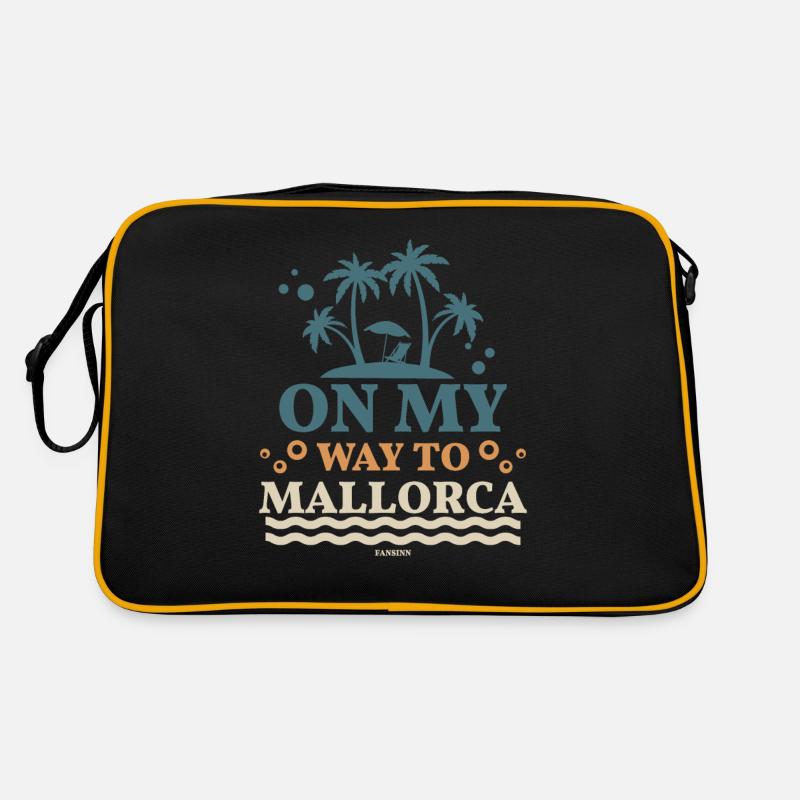 bin auf dem Weg nach Mallorca Retro Tasche