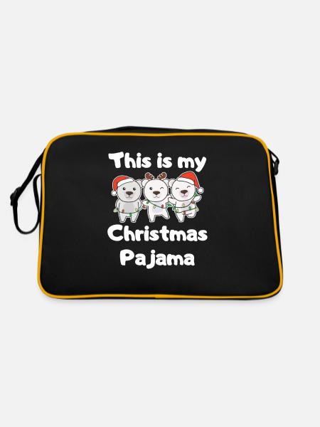 Polar Bear Christmas Pajamas - Retro Bag - black/gold - Back