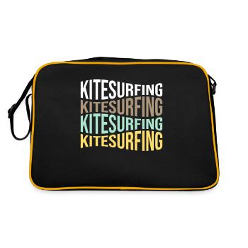 kite surfen - Retro Tasche - Schwarz/Gold - Hinten