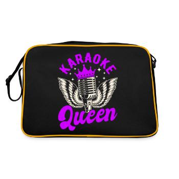 Queen Karaoke Bar, Party, Firmenfeier, Frauen - Retro Tasche - Schwarz/Gold - Hinten