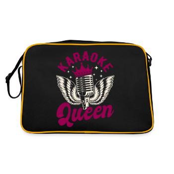 Queen Karaoke Bar, Party, Firmenfeier, Frauen - Retro Tasche - Schwarz/Gold - Hinten