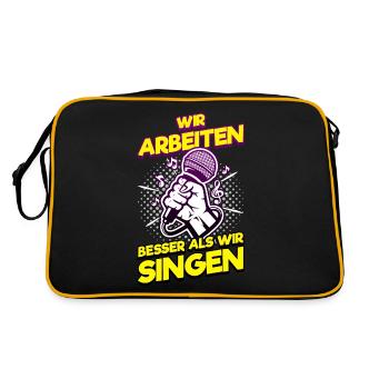 Queen Karaoke Bar, Party, Firmenfeier, Frauen - Retro Tasche - Schwarz/Gold - Hinten