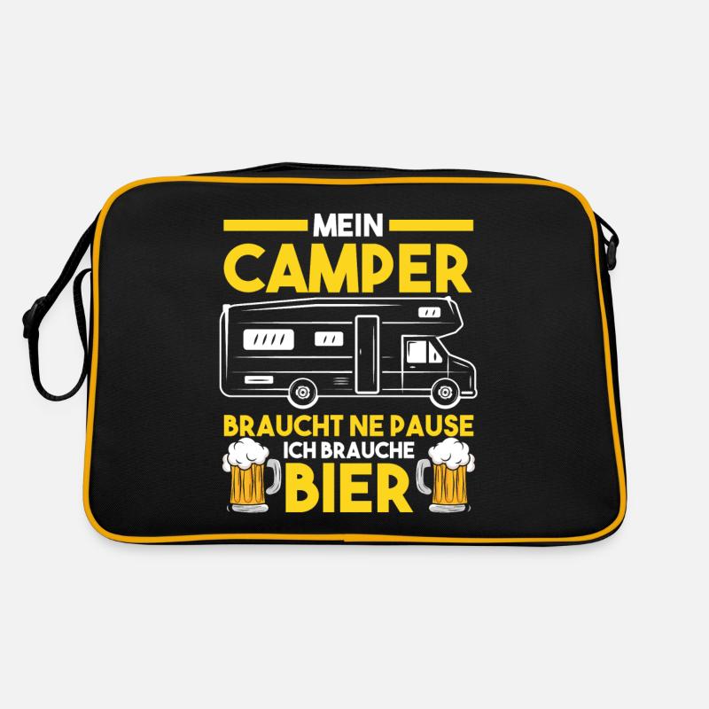 Wohnmobil Wohnwagen Caravan Camper Bier Camping Retro Tasche
