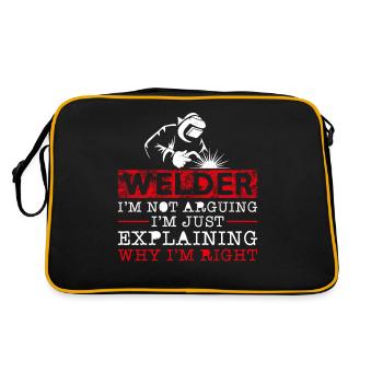 Welder Welding Vintage Welder I'm - Retro Tasche - Schwarz/Gold - Hinten