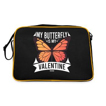 Mon papillon est mon Valentin - Sac Retro - noir/or - Dos