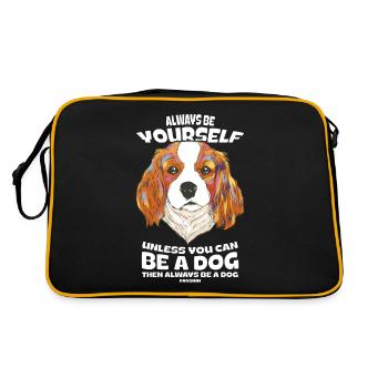 Always Be Yourself Dog - Retro Tasche - Schwarz/Gold - Hinten