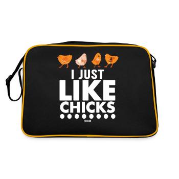 Chicken coop chicken bird - Retro Bag - black/gold - Back