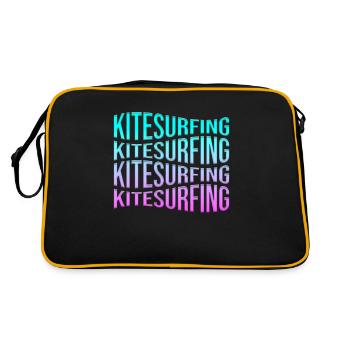 kite surfen - Retro Tasche - Schwarz/Gold - Hinten