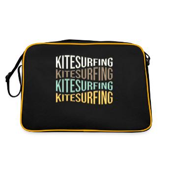 kite surfen - Retro Tasche - Schwarz/Gold - Hinten