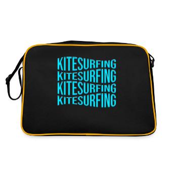 kite surfen - Retro Tasche - Schwarz/Gold - Hinten