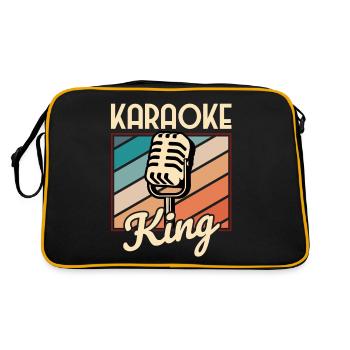 King Karaoke Bar, Party, Firmenfeier Männer Herren - Retro Tasche - Schwarz/Gold - Hinten