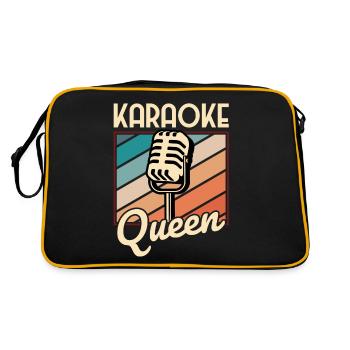 Queen Karaoke Bar, Party, Firmenfeier, Frauen - Retro Tasche - Schwarz/Gold - Hinten