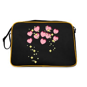 Hearts Stars Love Romantic Valentine Couple - Sac Retro - noir/or - Dos