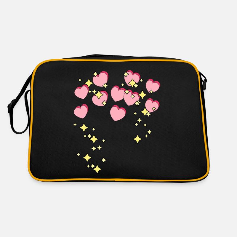 Herzen Sterne Liebe Romantisch Valentin Paar Retro Tasche