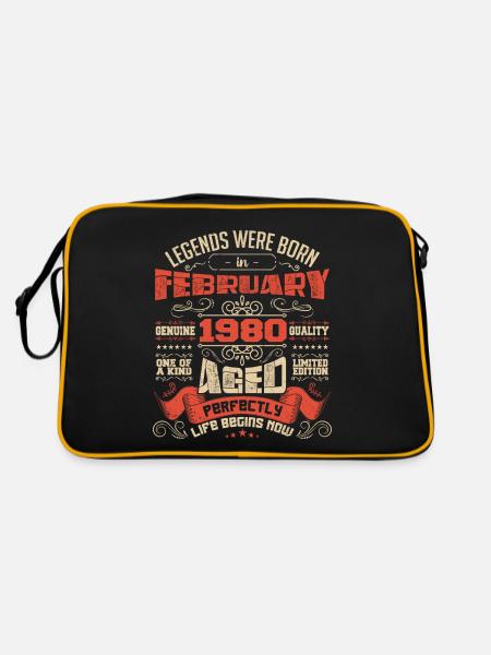 Legends were born in February 1980 | gift - Sac Retro - noir/or - Dos