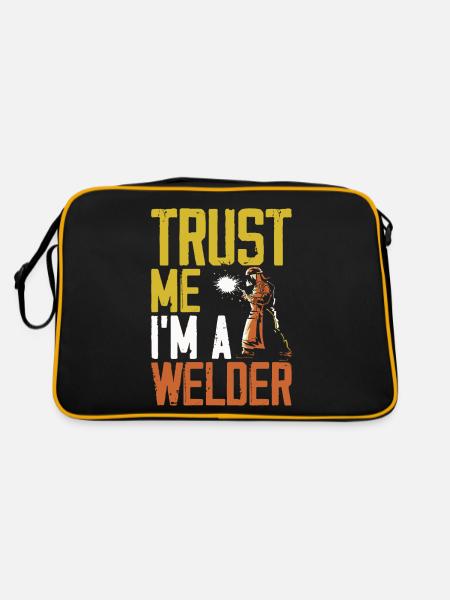 Welder Welding Vintage Trust Me - Retro Tasche - Schwarz/Gold - Hinten