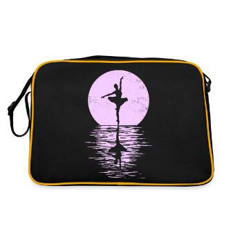 Ballet, Ballerine, Fille, Fille, Danse - Sac Retro - noir/or - Dos