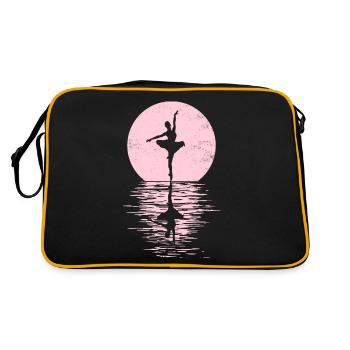 Ballet, Ballerine, Fille, Fille, Danse - Sac Retro - noir/or - Dos