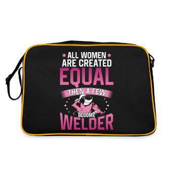 Welder Welding Female Welder All - Retro Tasche - Schwarz/Gold - Hinten