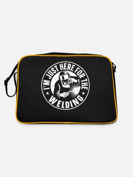Welder Welding Vintage I'm Just - Retro Tasche - Schwarz/Gold - Hinten