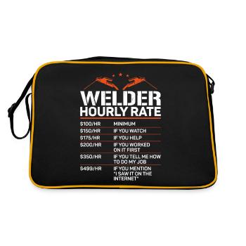 Welder Welding Vintage Welder - Retro Tasche - Schwarz/Gold - Hinten