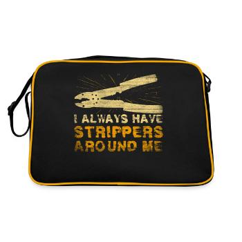 I Always Have Strippers Around Me Electrician - Retro Bag - black/gold - Back