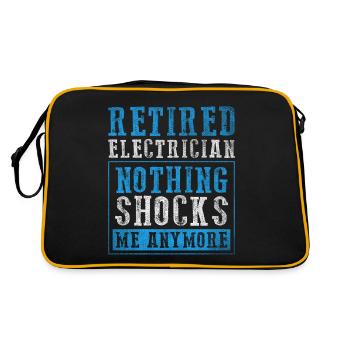 Nothing Shocks Me Anymore Retired Electrician - Retro Bag - black/gold - Back
