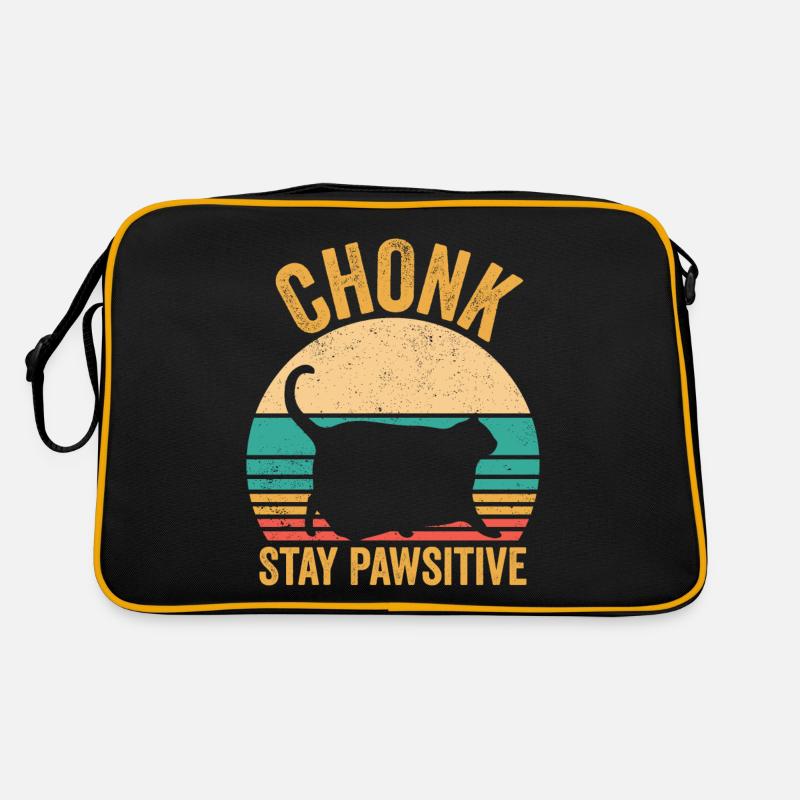 Chonk Meme Cat Chonk Stay Pawsitive Sac Retro