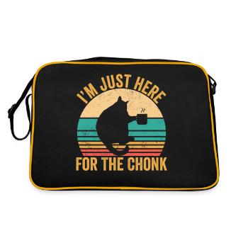 Chonk Meme Cat I'm Just Here for the Chonk - Retro Bag - black/gold - Back