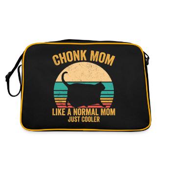 Chonk Meme Cat - Retro Bag - black/gold - Back