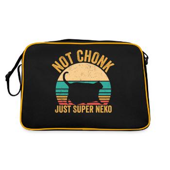 Chonk Meme Cat Not Chonk Only Super Neko - Retro Bag - black/gold - Back