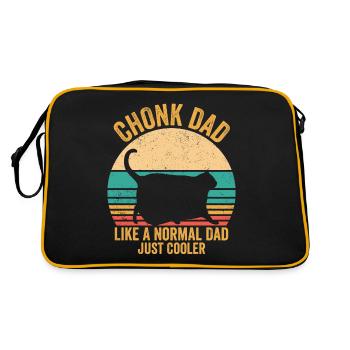 Chonk Meme Cat - Retro Bag - black/gold - Back