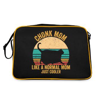 Chonk Meme Cat - Retro Bag - black/gold - Back