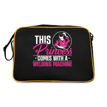Welder Welding Female Welder This - Retro Tasche - Schwarz/Gold - Hinten
