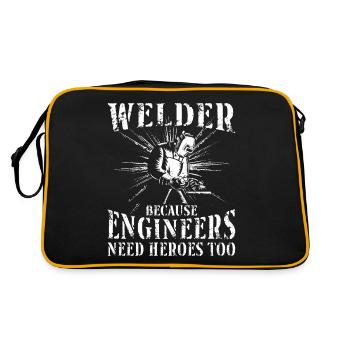 Welder Welding Vintage Welder - Retro Tasche - Schwarz/Gold - Hinten