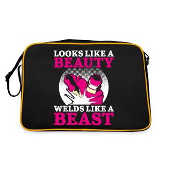 Welder Welding Female Welder - Retro Tasche - Schwarz/Gold - Hinten
