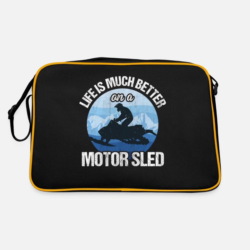 Life Is Much Better On A Motor Sled Snowmobile Retro Bag