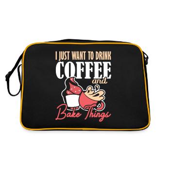 Je veux juste boire du café et cuire des choses backen - Sac Retro - noir/or - Dos