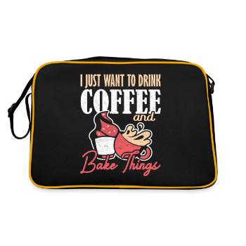 Je veux juste boire du café et cuire des choses backen - Sac Retro - noir/or - Dos