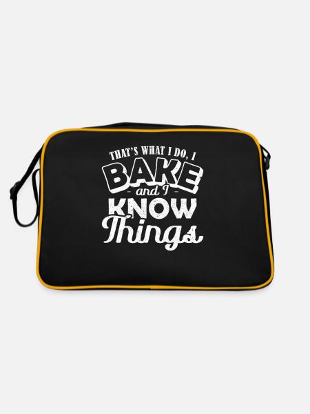 Thats what I do Bake and I Know Things Backen - Retro Tasche - Schwarz/Gold - Hinten