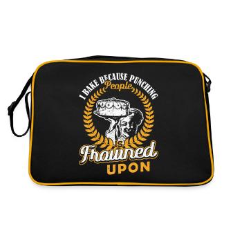 I Bake Because Punching People Frowned Upon Backen - Retro Bag - black/gold - Back