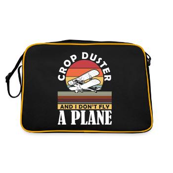 Crop Duster and I dont Fly a Plane Sprühflugzeug - Retro Tasche - Schwarz/Gold - Hinten