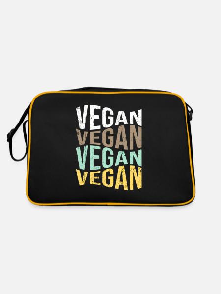 végétalien - Sac Retro - noir/or - Dos