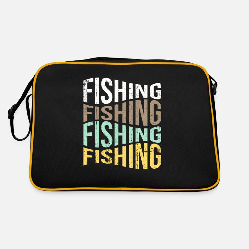 Angeln - Retro Tasche - Schwarz/Gold