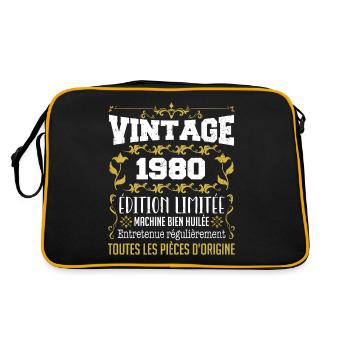 vintage 1980 | Toutes Les Pièces D'origine - Sac Retro - noir/or - Dos
