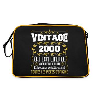 vintage 2000 | Toutes Les Pièces D'origine - Sac Retro - noir/or - Dos