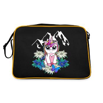 Alps Unicorn Spring Mythical Animals Alm Children - Retro Bag - black/gold - Back