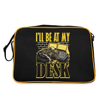 Ill be at My Desk Sound Engineer - Retro Bag - black/gold - Back