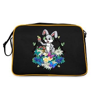 Early Spring Easter Eggs Easter Brush Easter - Retro Bag - black/gold - Back